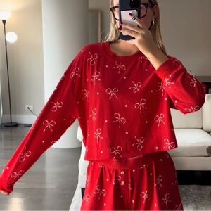 BRAND NEW American Eagle Luxe Plush Holiday Pajamas